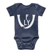 WHite logo Classic Baby Onesie Bodysuit - UNIDENTIFLY
