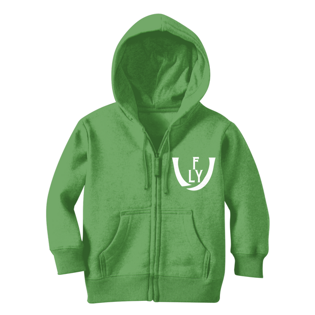 WHite logo Classic Kids Zip Hoodie - UNIDENTIFLY