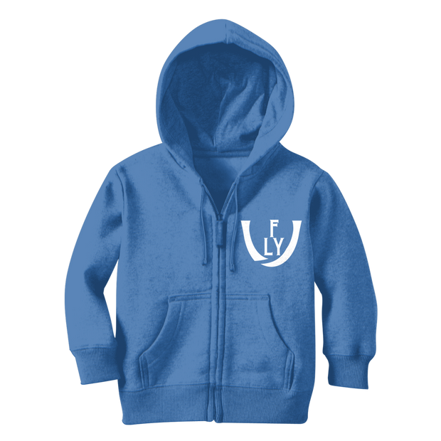 WHite logo Classic Kids Zip Hoodie - UNIDENTIFLY