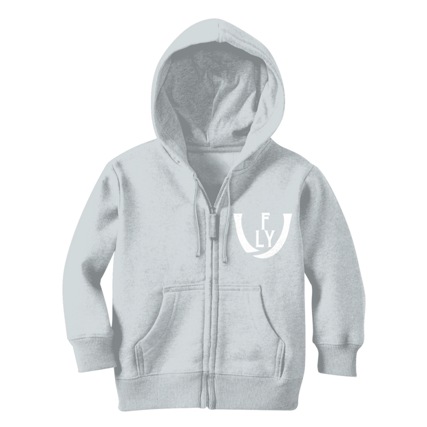 WHite logo Classic Kids Zip Hoodie - UNIDENTIFLY