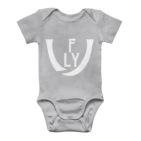 WHite logo Classic Baby Onesie Bodysuit - UNIDENTIFLY