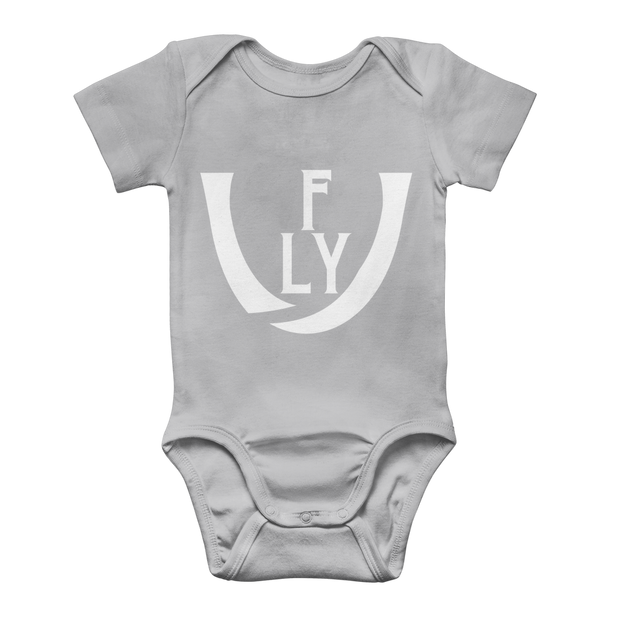 WHite logo Classic Baby Onesie Bodysuit - UNIDENTIFLY
