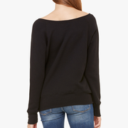 Women's Sponge Fleece Wide Neck Sweatshirt - UNIDENTIFLY