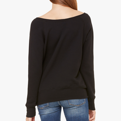 Women's Sponge Fleece Wide Neck Sweatshirt - UNIDENTIFLY