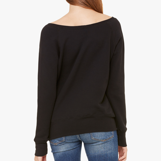 Women's Sponge Fleece Wide Neck Sweatshirt - UNIDENTIFLY