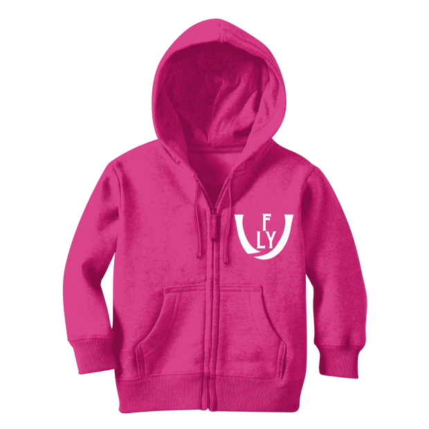 WHite logo Classic Kids Zip Hoodie - UNIDENTIFLY