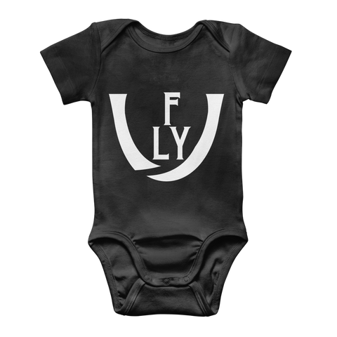 WHite logo Classic Baby Onesie Bodysuit - UNIDENTIFLY