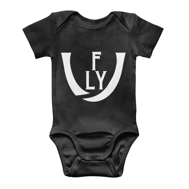 WHite logo Classic Baby Onesie Bodysuit - UNIDENTIFLY