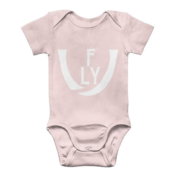 WHite logo Classic Baby Onesie Bodysuit - UNIDENTIFLY