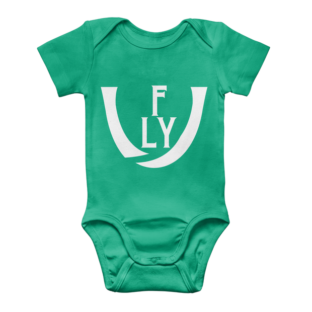 WHite logo Classic Baby Onesie Bodysuit - UNIDENTIFLY