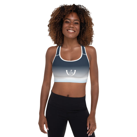 Obsidian Blue Padded Sports Bra - UNIDENTIFLY