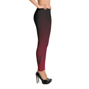 Fade to Black Burgundy Leggings - UNIDENTIFLY