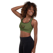 Cactus Olive Padded Sports Bra - UNIDENTIFLY