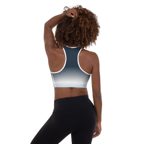 Obsidian Blue Padded Sports Bra - UNIDENTIFLY