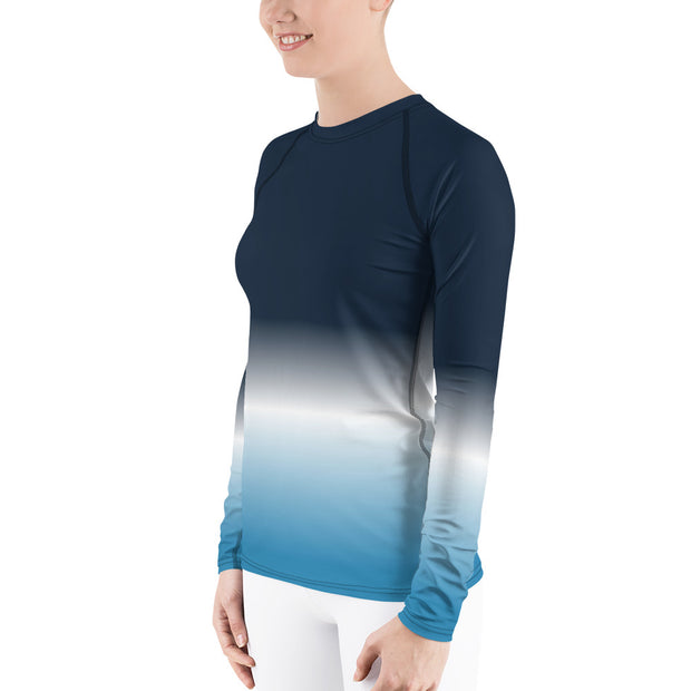 Obsidian Blue Women's Rash Guard - UNIDENTIFLY