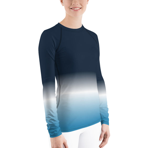 Obsidian Blue Women's Rash Guard - UNIDENTIFLY